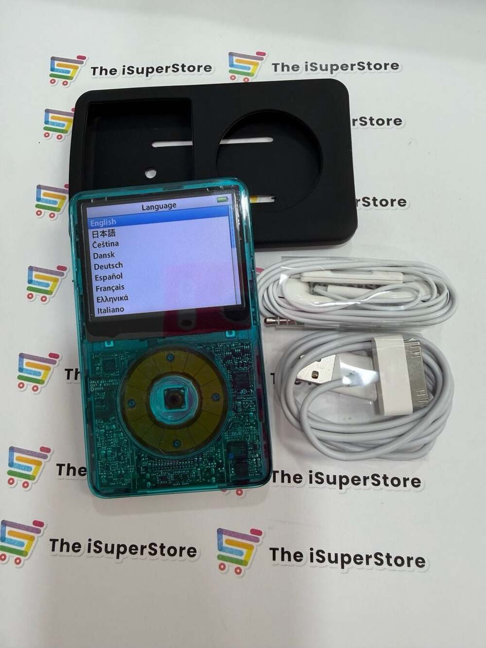 Apple iPod Classic 5th Generation 128GB Custom Aqua Faceplate 1YR Warranty